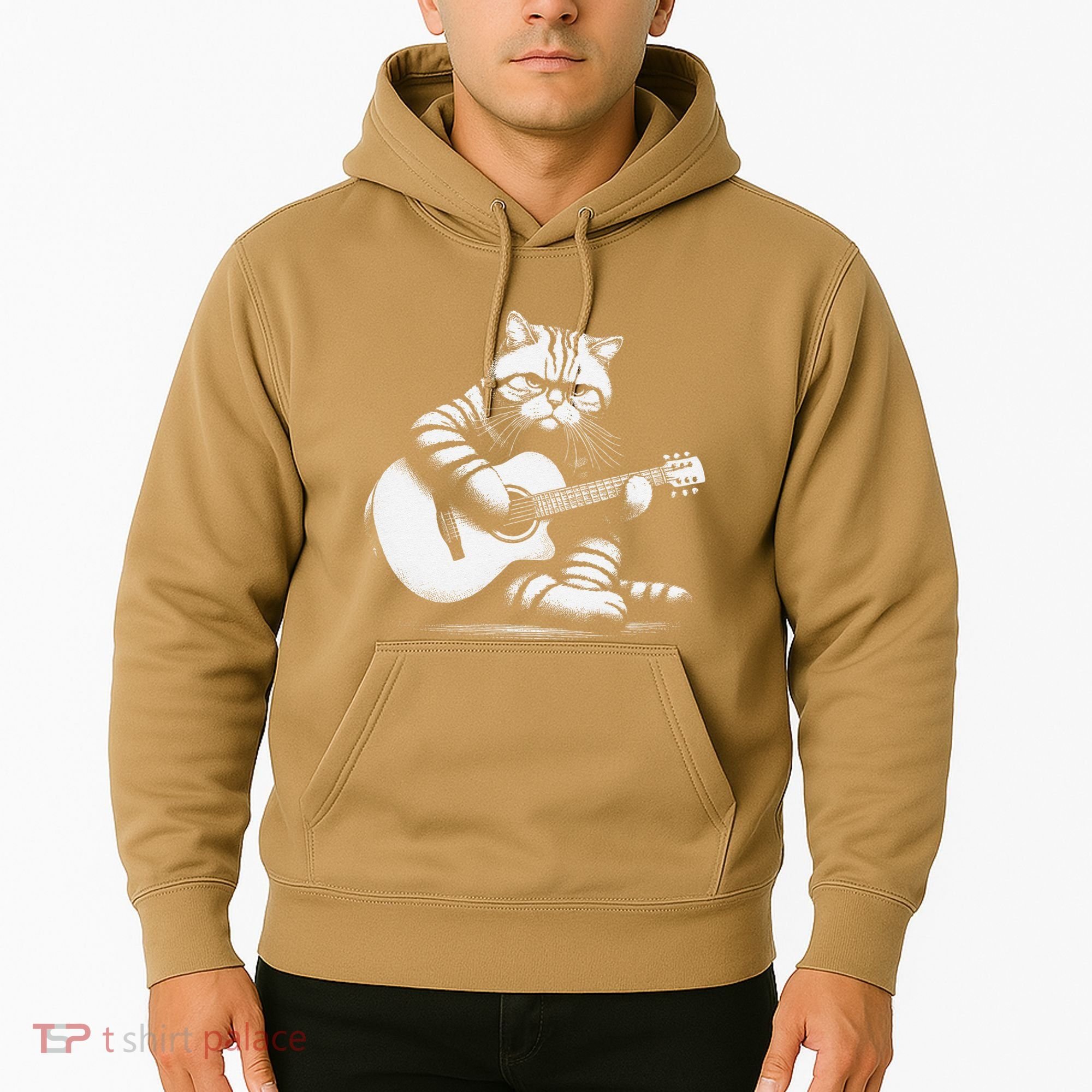 Cat Playing Guitar Acoustic Guitar Hoodie