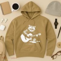 Cat Playing Guitar Acoustic Guitar Hoodie thumb 3
