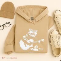 Cat Playing Guitar Acoustic Guitar Hoodie thumb 4