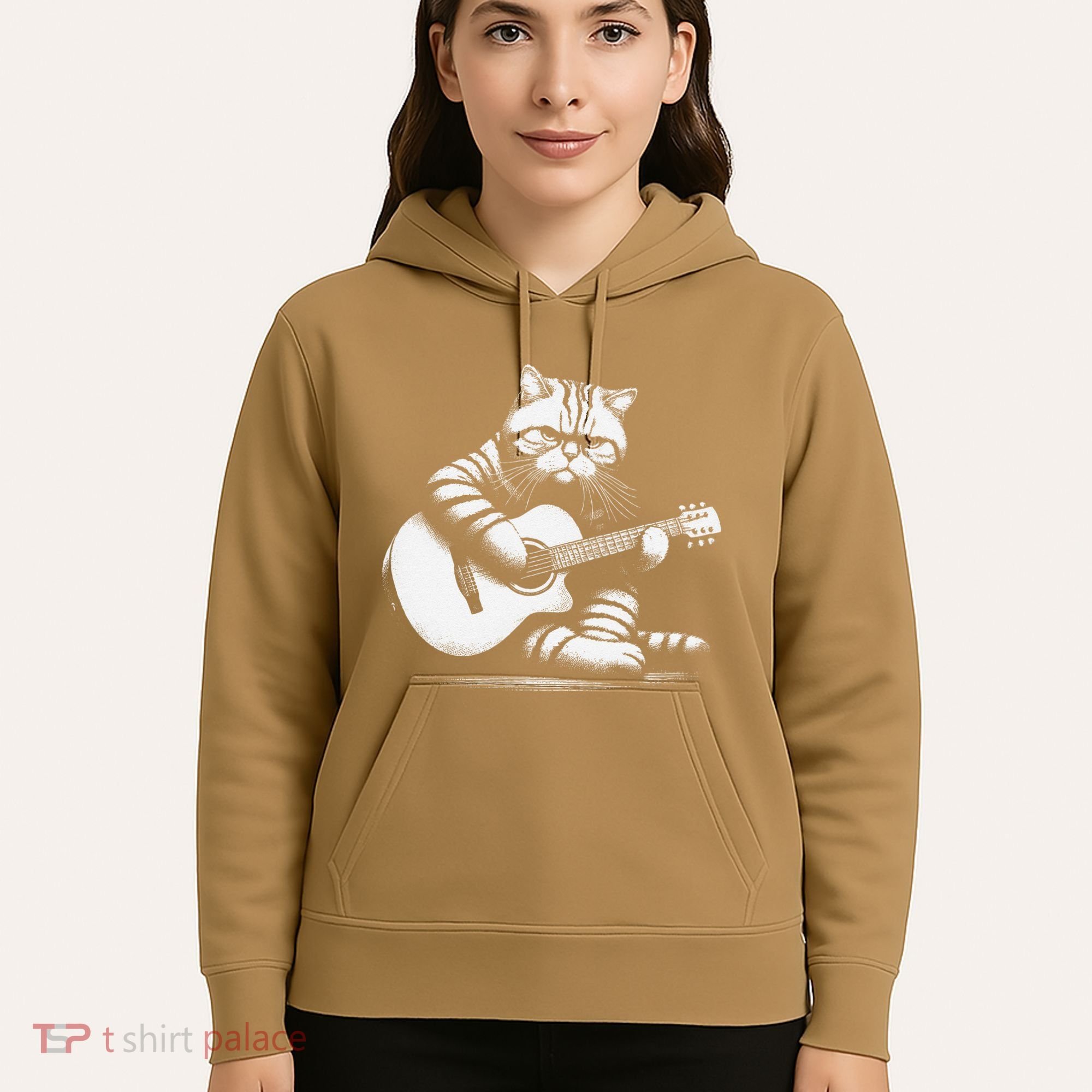 Cat Playing Guitar Acoustic Guitar Hoodie