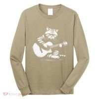 Cat Playing Guitar Acoustic Guitar Long Sleeve Shirt thumb 0