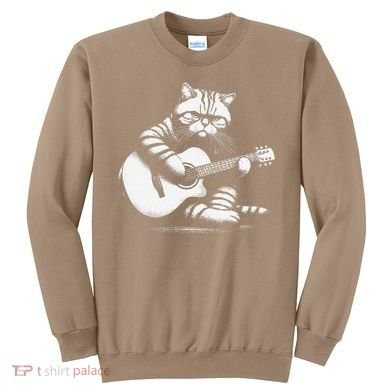Cat Playing Guitar Acoustic Guitar Sweatshirt