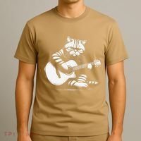 Cat Playing Guitar Acoustic Guitar T-Shirt thumb 3