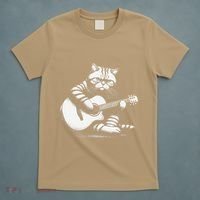 Cat Playing Guitar Acoustic Guitar T-Shirt thumb 5