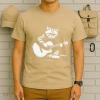 Cat Playing Guitar Acoustic Guitar T-Shirt thumb 6