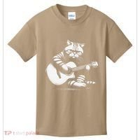 Cat Playing Guitar Acoustic Guitar Kids T-Shirt thumb 0