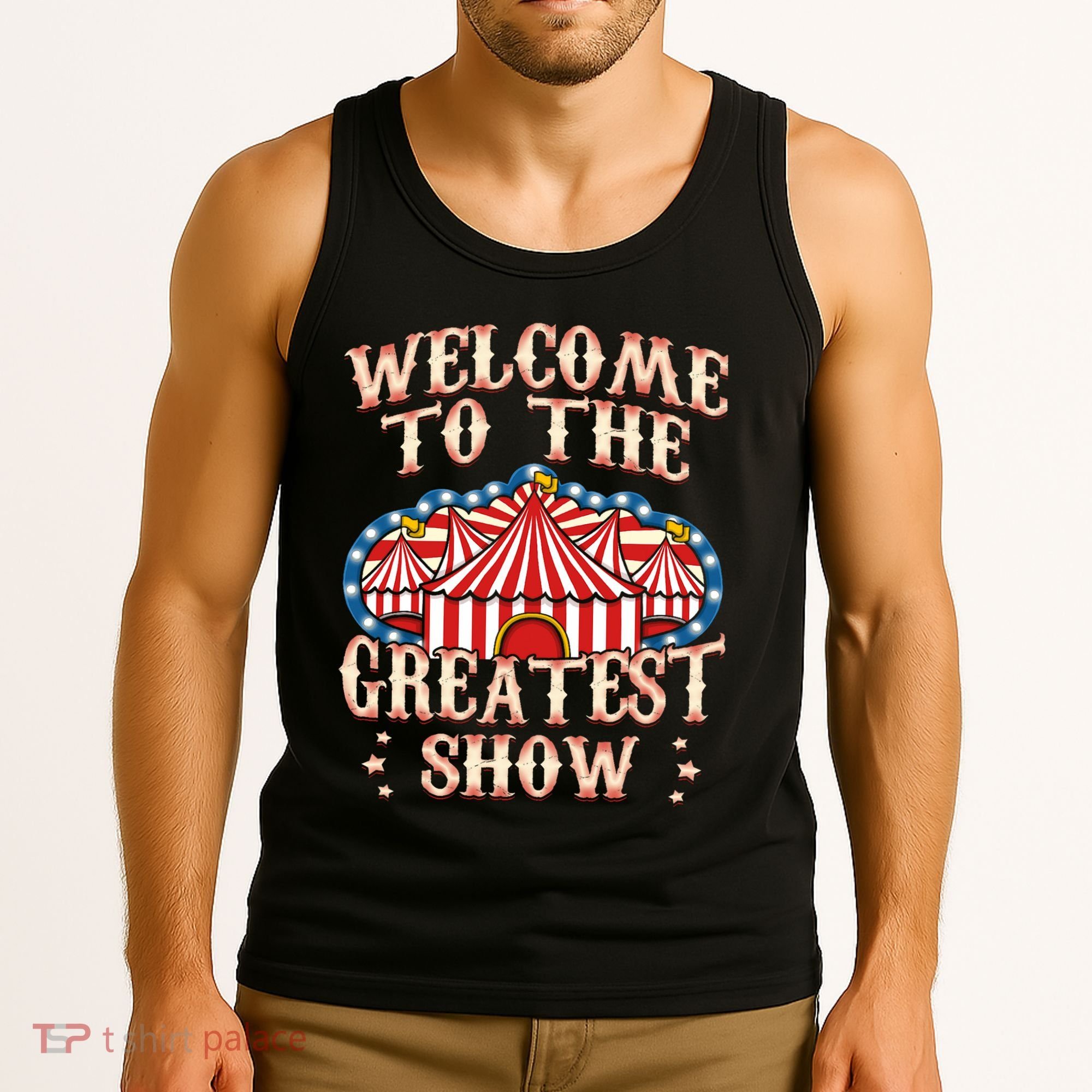 Circus Party Gift Clown Lion Fire Ring Acrobat Funny Tank Top