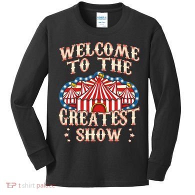 Circus Party Gift Clown Lion Fire Ring Acrobat Funny Kids Long Sleeve Shirt