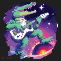 Crocodile Playing Guitar In Space Outer Space Alligator Tumbler thumb 3