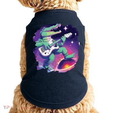 Crocodile Playing Guitar In Space Outer Space Alligator Doggie Tank