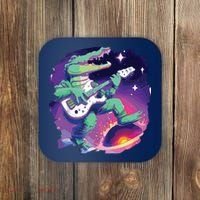 Crocodile Playing Guitar In Space Outer Space Alligator Coaster thumb 0