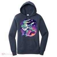 Crocodile Playing Guitar In Space Outer Space Alligator Women's Hoodie thumb 0