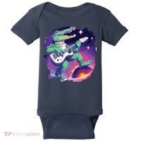 Crocodile Playing Guitar In Space Outer Space Alligator Baby Bodysuit thumb 0