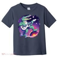 Crocodile Playing Guitar In Space Outer Space Alligator Toddler T-Shirt thumb 0