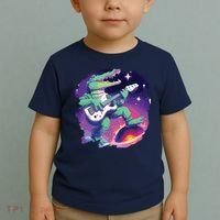Crocodile Playing Guitar In Space Outer Space Alligator Toddler T-Shirt thumb 2