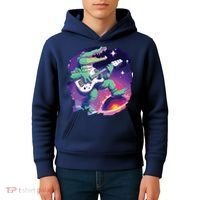 Crocodile Playing Guitar In Space Outer Space Alligator Kids Hoodie thumb 4