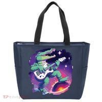 Crocodile Playing Guitar In Space Outer Space Alligator Tote Bag thumb 0