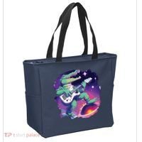 Crocodile Playing Guitar In Space Outer Space Alligator Tote Bag thumb 2