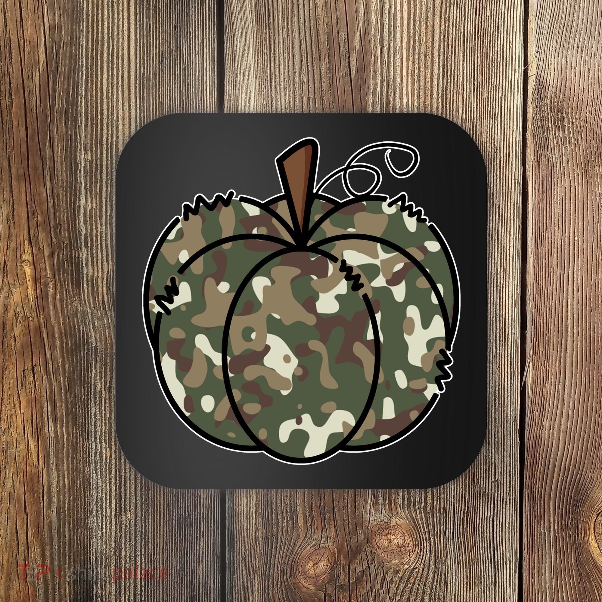 Camouflage Pumpkin Holiday Coaster