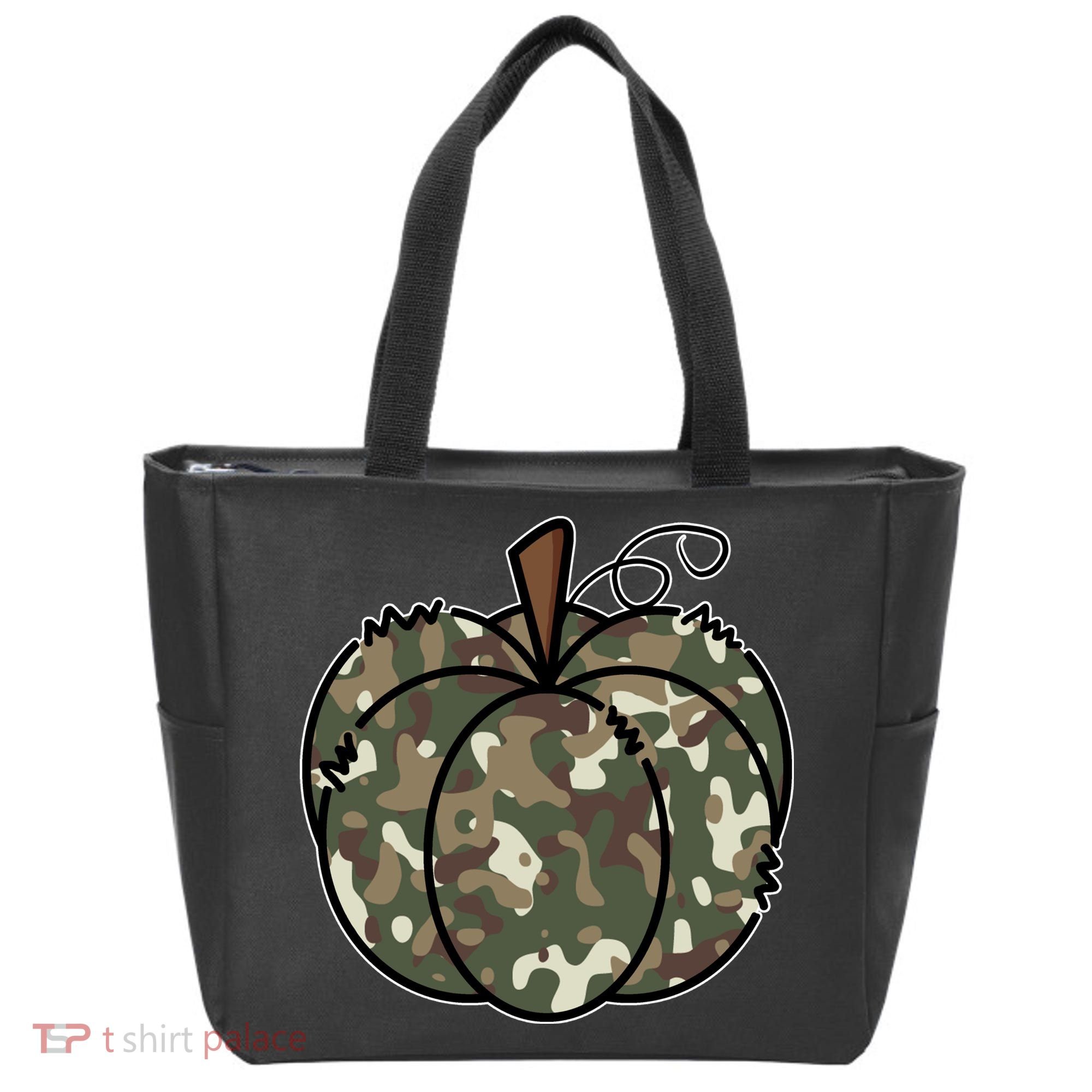 Camouflage Pumpkin Holiday Tote Bag