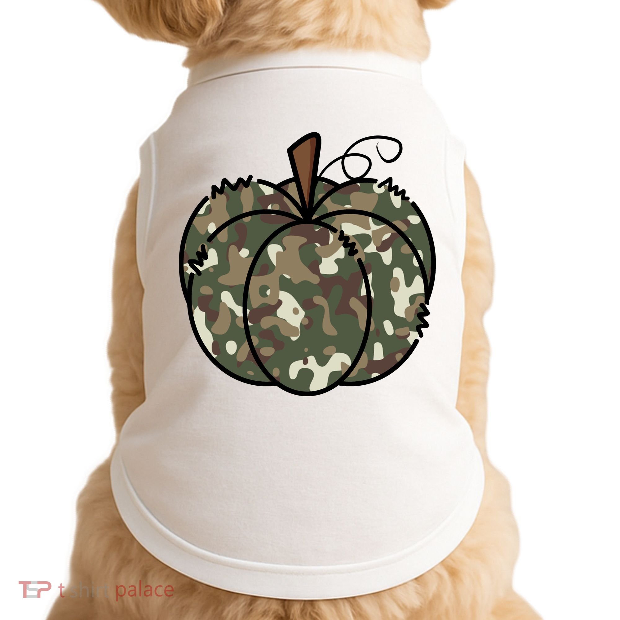 Camouflage Pumpkin Holiday Doggie Tank