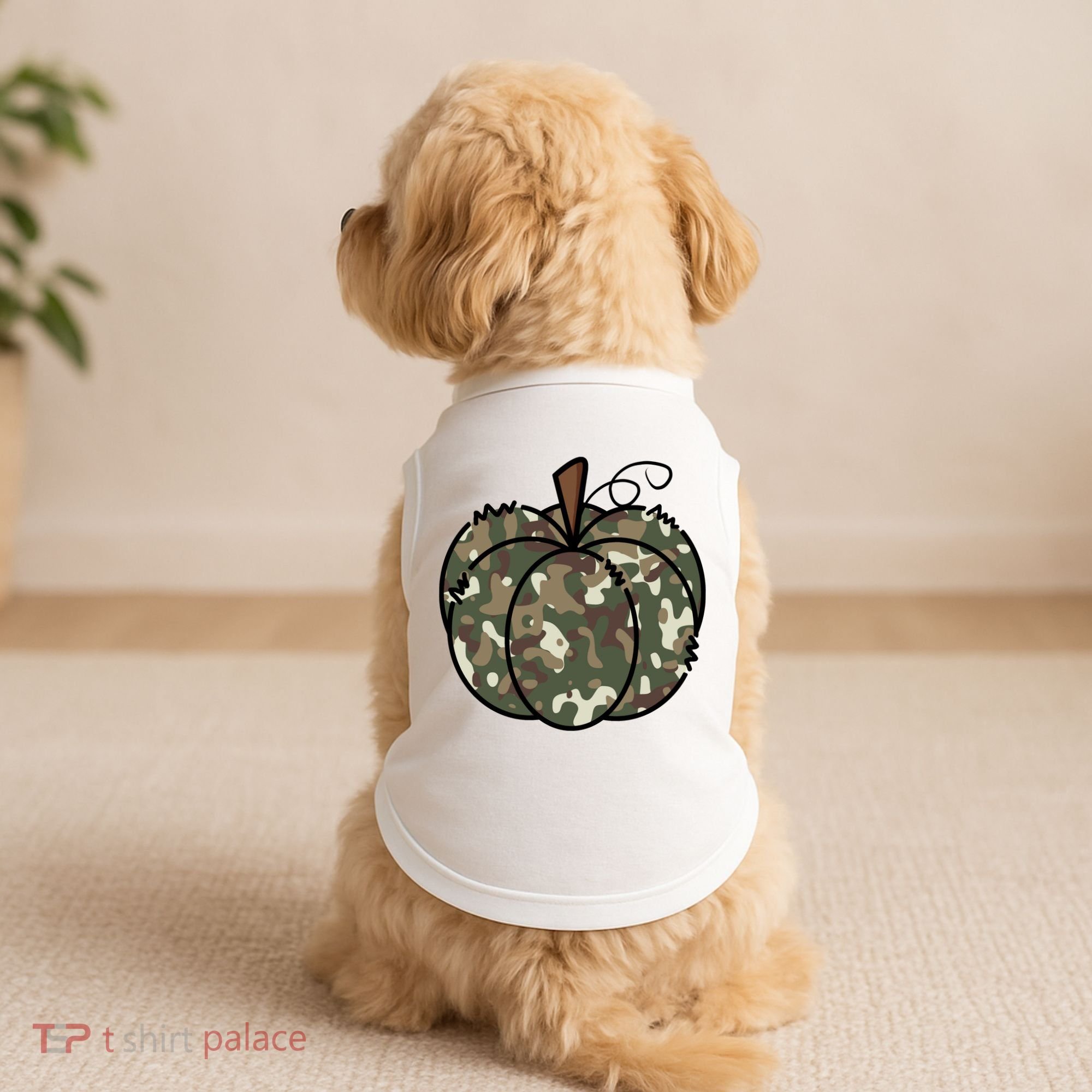 Camouflage Pumpkin Holiday Doggie Tank