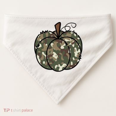 Camouflage Pumpkin Holiday USA-Made Doggie Bandana