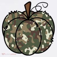 Camouflage Pumpkin Holiday Button thumb 1