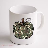 Camouflage Pumpkin Holiday Coffee Mug thumb 1