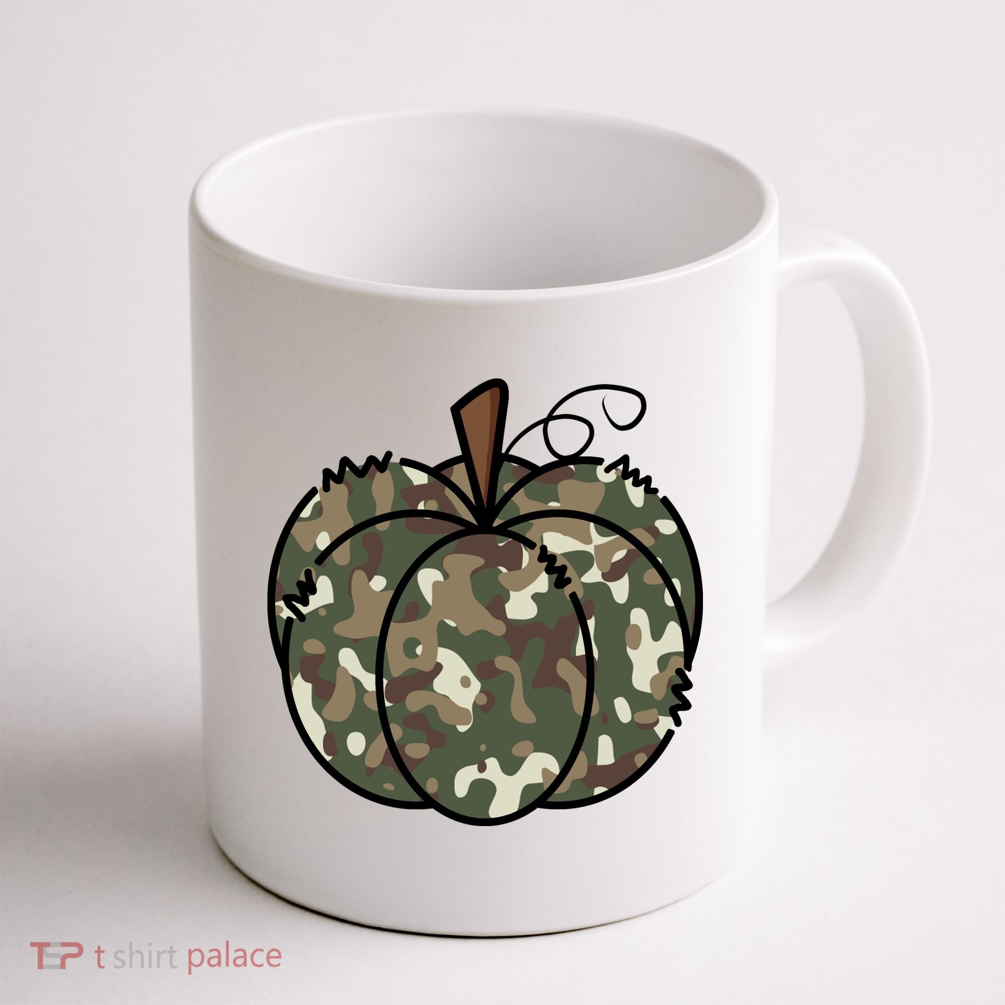 Camouflage Pumpkin Holiday Coffee Mug