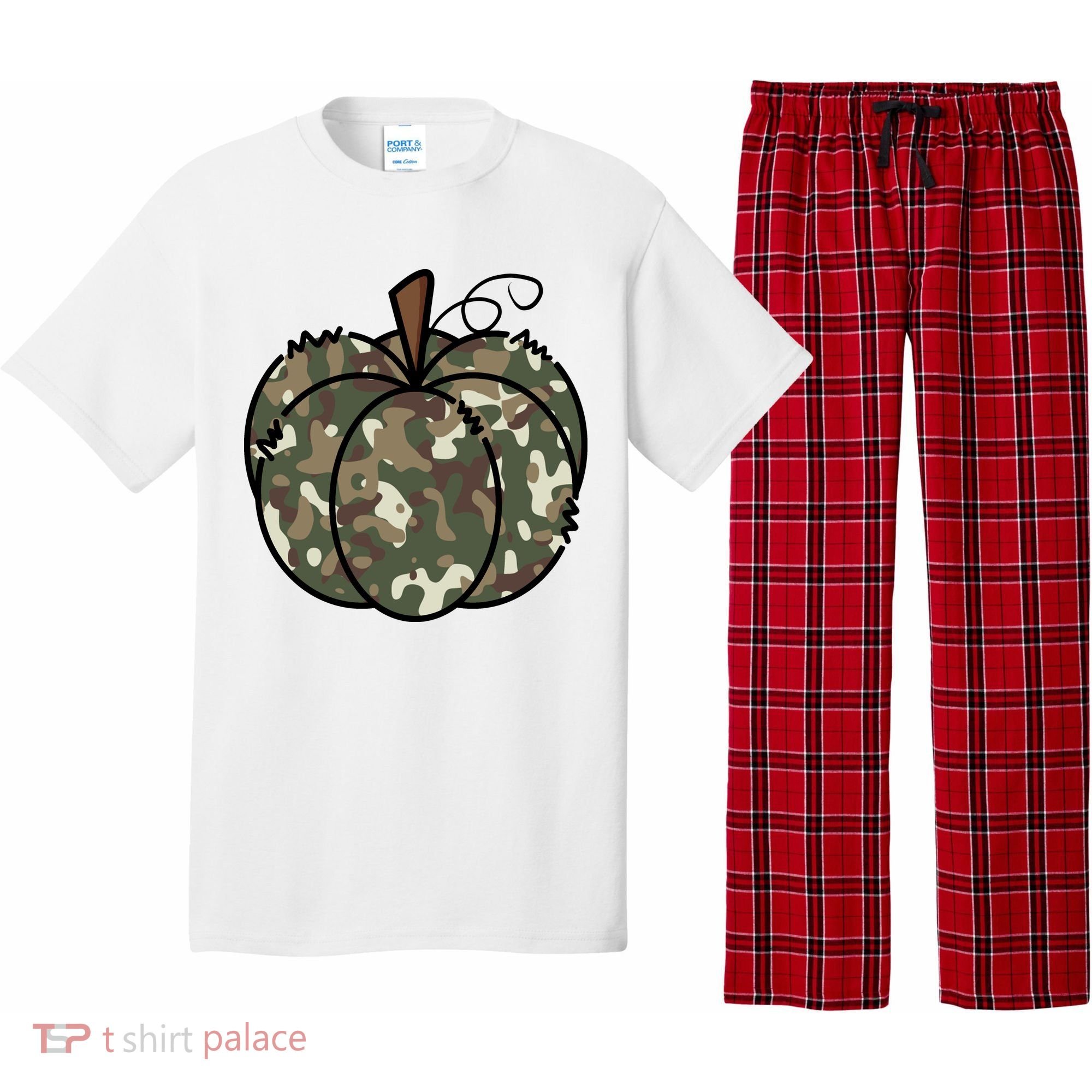 Camouflage Pumpkin Holiday Pajama Set