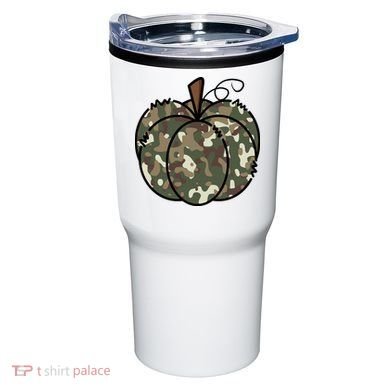 Camouflage Pumpkin Holiday Tumbler