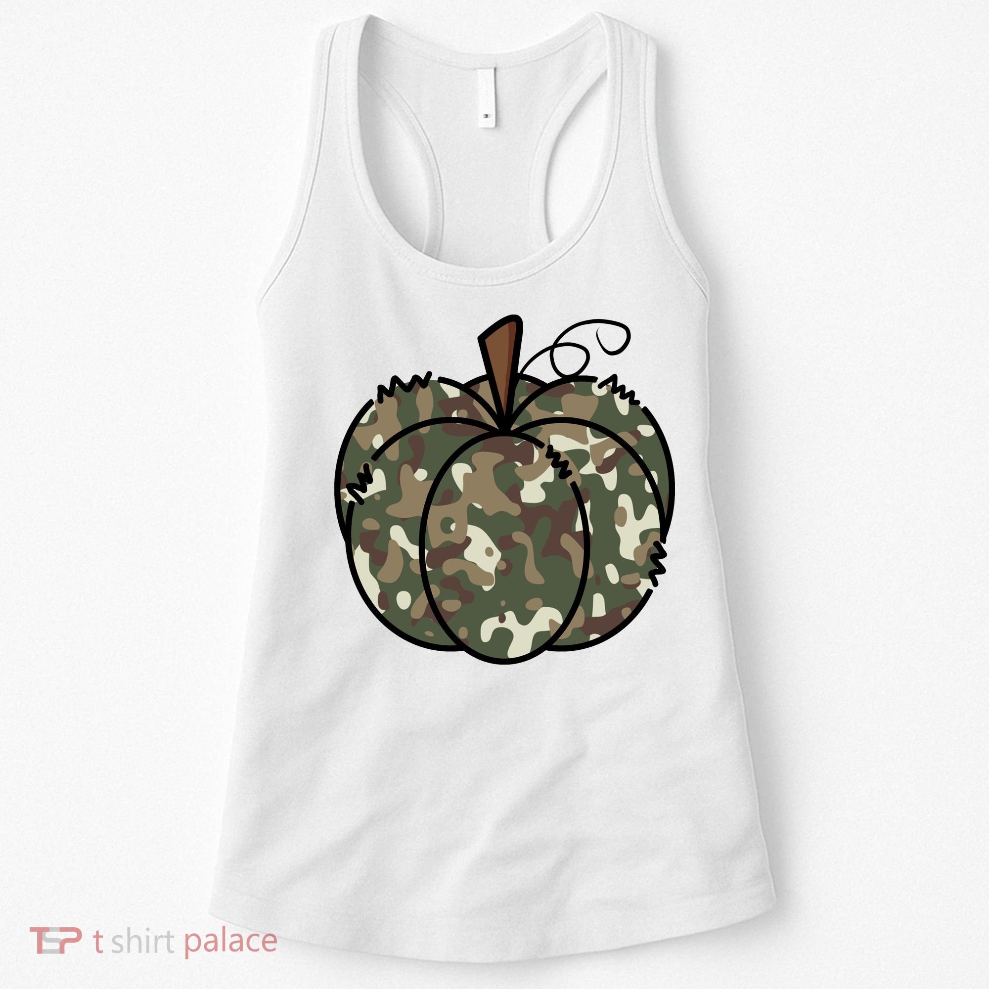 Camouflage Pumpkin Holiday Women's Tank Top