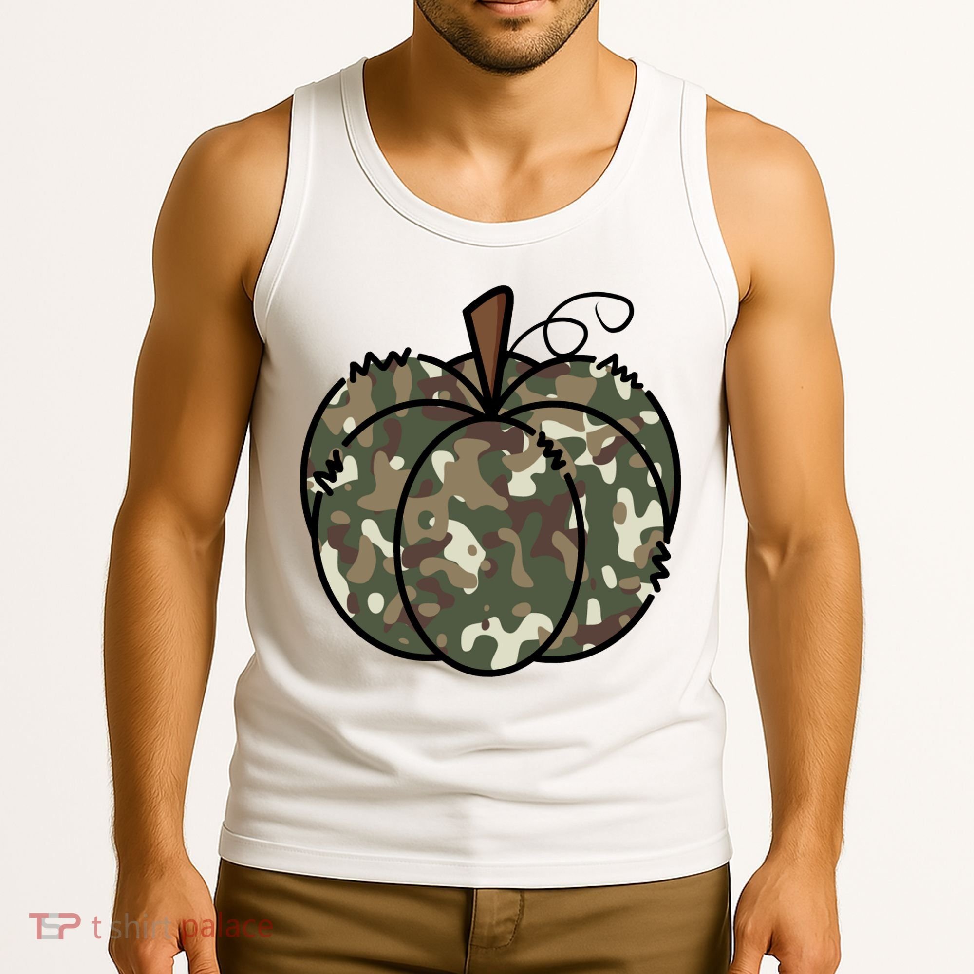Camouflage Pumpkin Holiday Tank Top