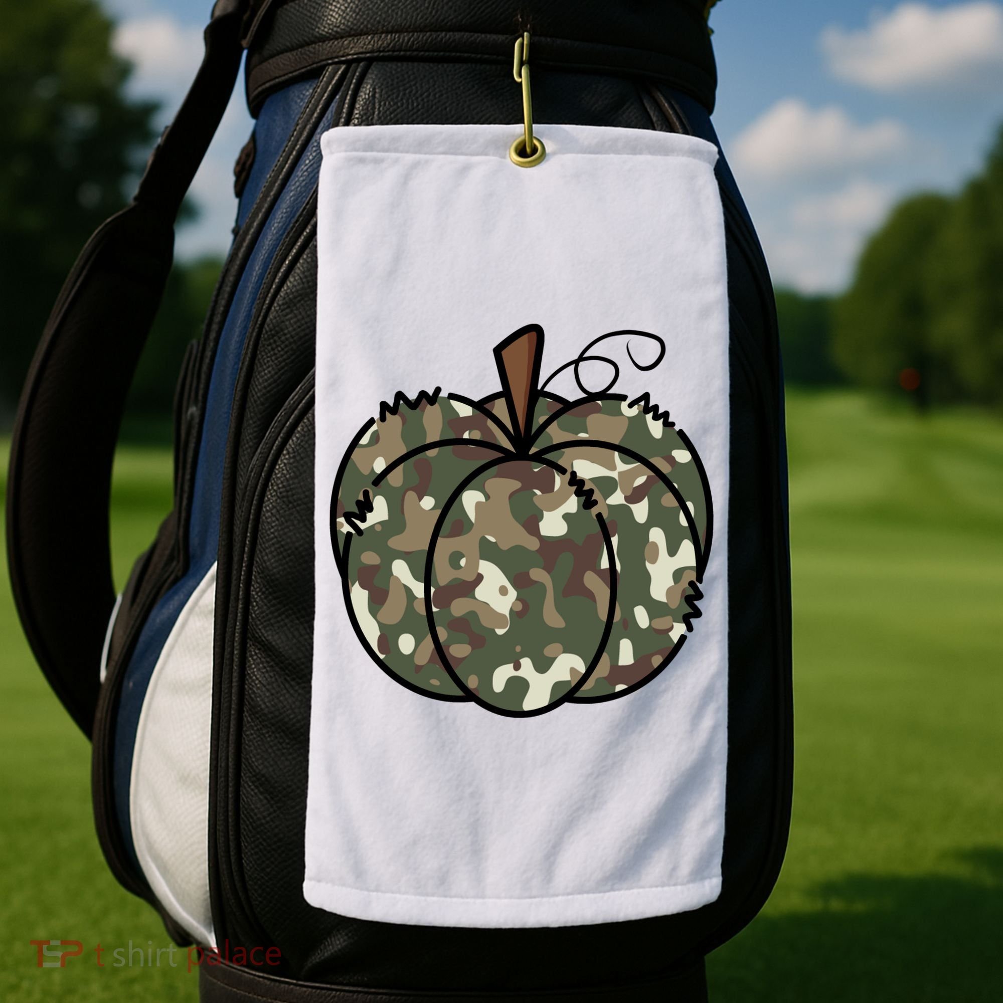 Camouflage Pumpkin Holiday Golf Towel