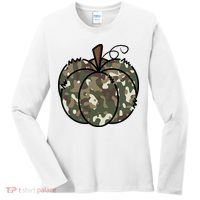 Camouflage Pumpkin Holiday Women's Long Sleeve Shirt thumb 0