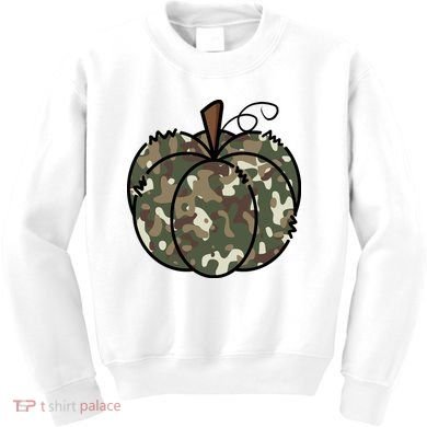 Camouflage Pumpkin Holiday Kids Sweatshirt