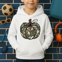 Camouflage Pumpkin Holiday Kids Hoodie thumb 2