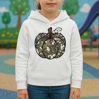 Camouflage Pumpkin Holiday Kids Hoodie thumb 3