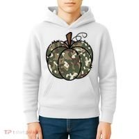 Camouflage Pumpkin Holiday Kids Hoodie thumb 4