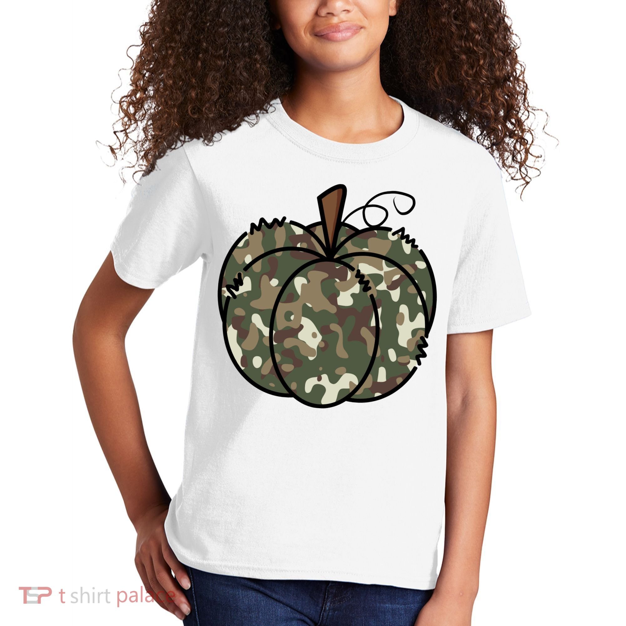 Camouflage Pumpkin Holiday Kids T-Shirt