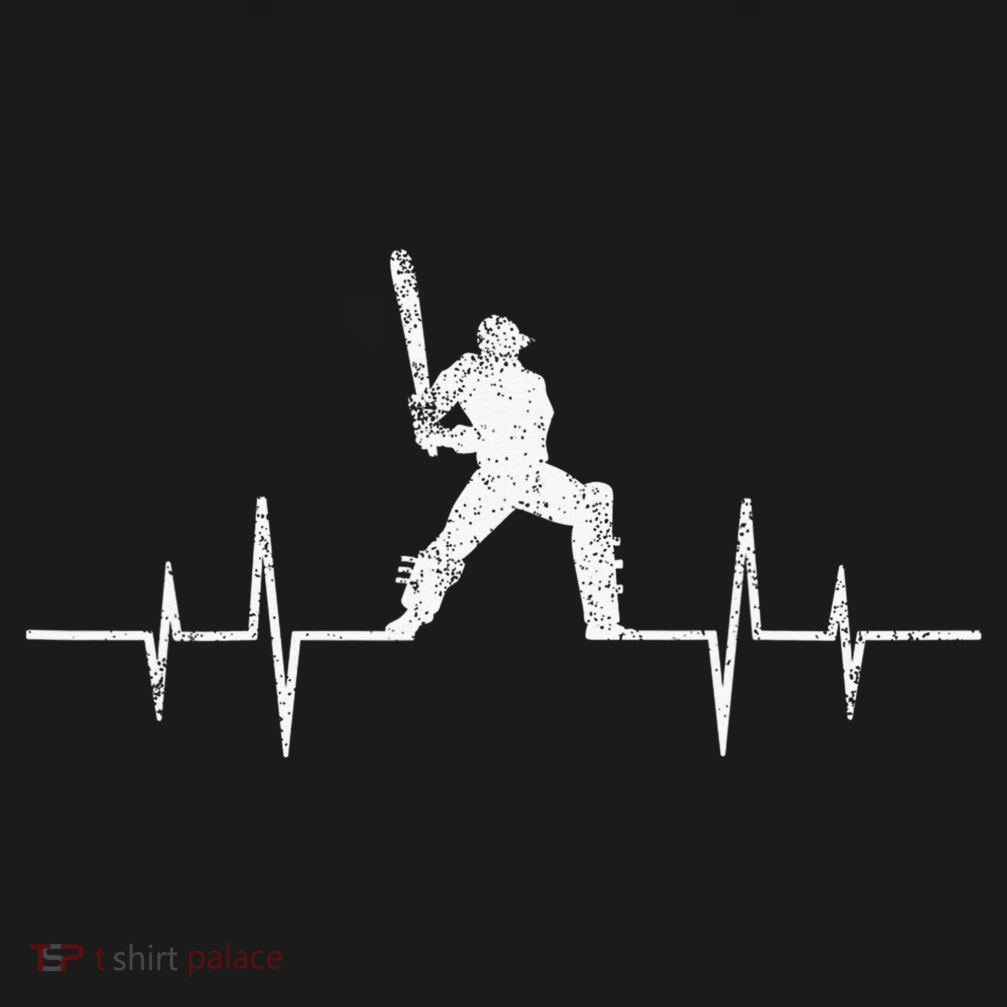 Cricket Player Heartbeat Gift EKG Cricket Fans Lover Funny T-Shirt