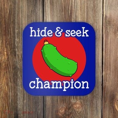 Christmas Pickle Hide And Seek Champion Gift Coaster