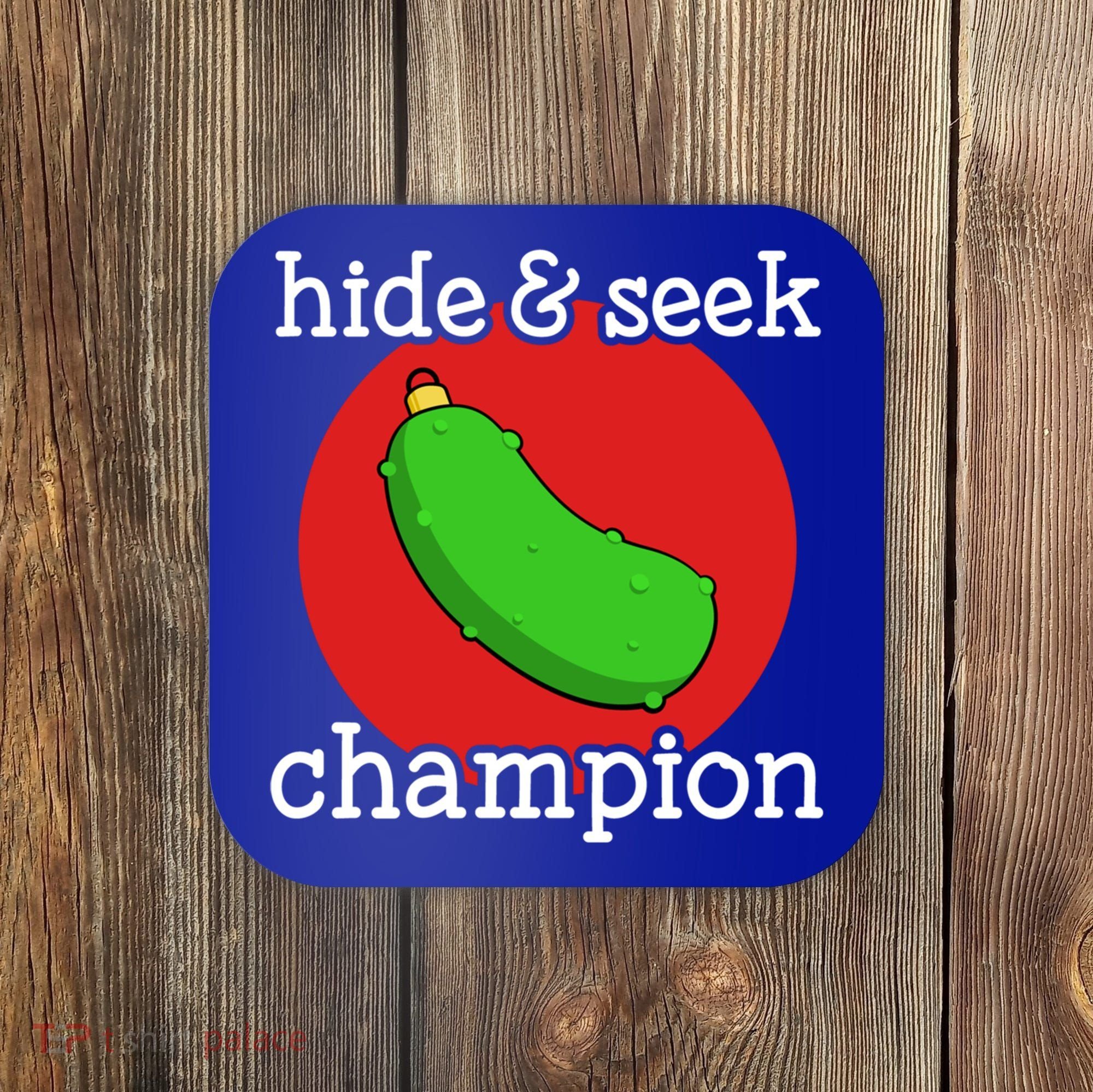 Christmas Pickle Hide And Seek Champion Gift Coaster
