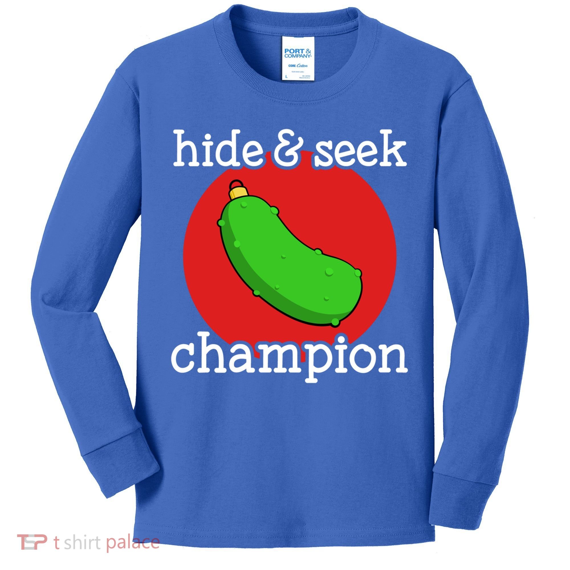 Christmas Pickle Hide And Seek Champion Gift Kids Long Sleeve Shirt