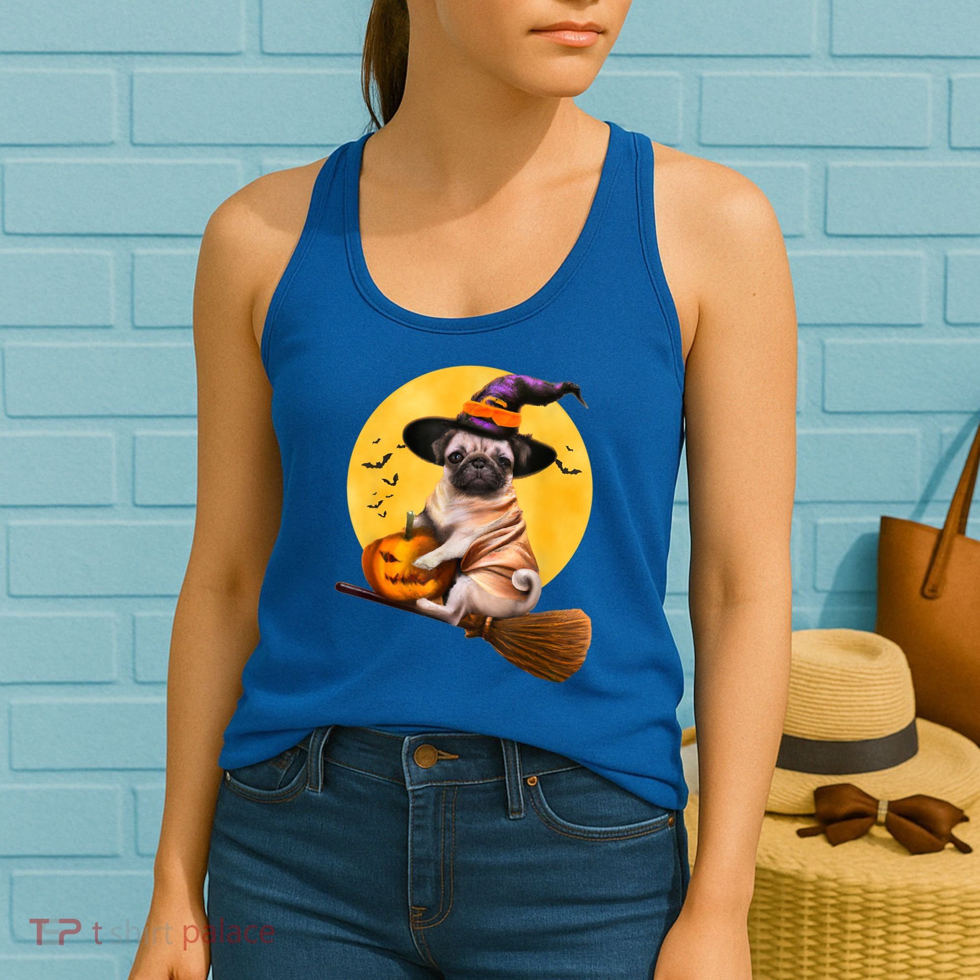 Cute Pug Halloween Costume Shirt Boys Girls Dog Women's Tank Top