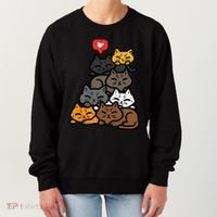 Cat Pile Heart Kawaii Kitten Anime Women's Sweatshirt thumb 0