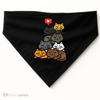Cat Pile Heart Kawaii Kitten Anime USA-Made Doggie Bandana