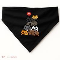 Cat Pile Heart Kawaii Kitten Anime USA-Made Doggie Bandana thumb 0