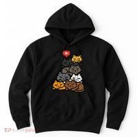 Cat Pile Heart Kawaii Kitten Anime Hoodie thumb 0